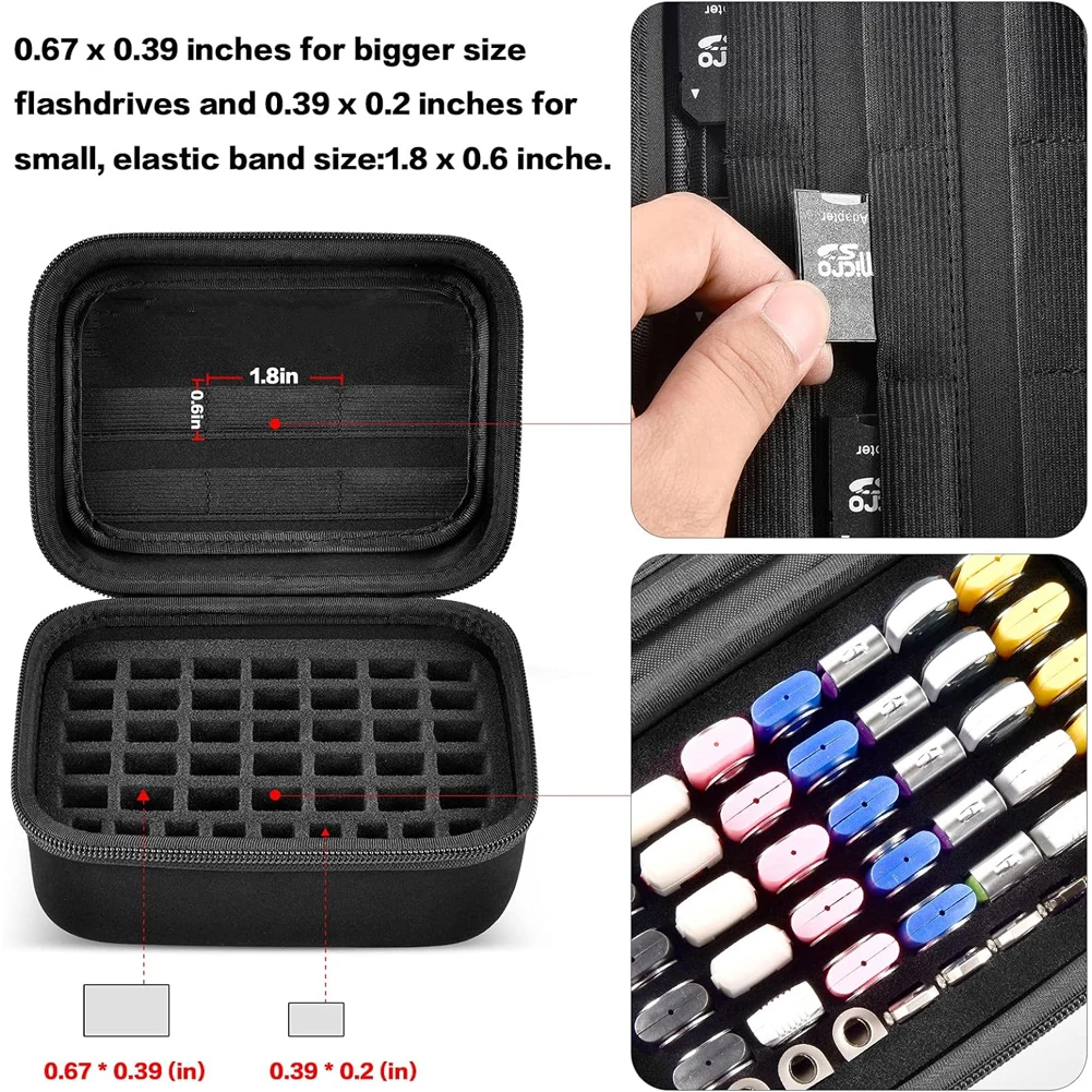 USB Flash Drive Case Thumb Drive Holder Organizer SD Card Storage Case Carrying Storage Bag Shockproof Electronic Accessories