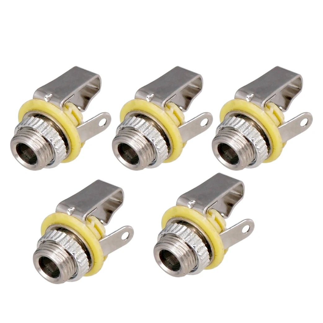 SMIEA 5 uds 3,5mm 1/8 pulgadas conector de entrada Mono para guitarra eléctrica bajo auricular altavoz enchufes