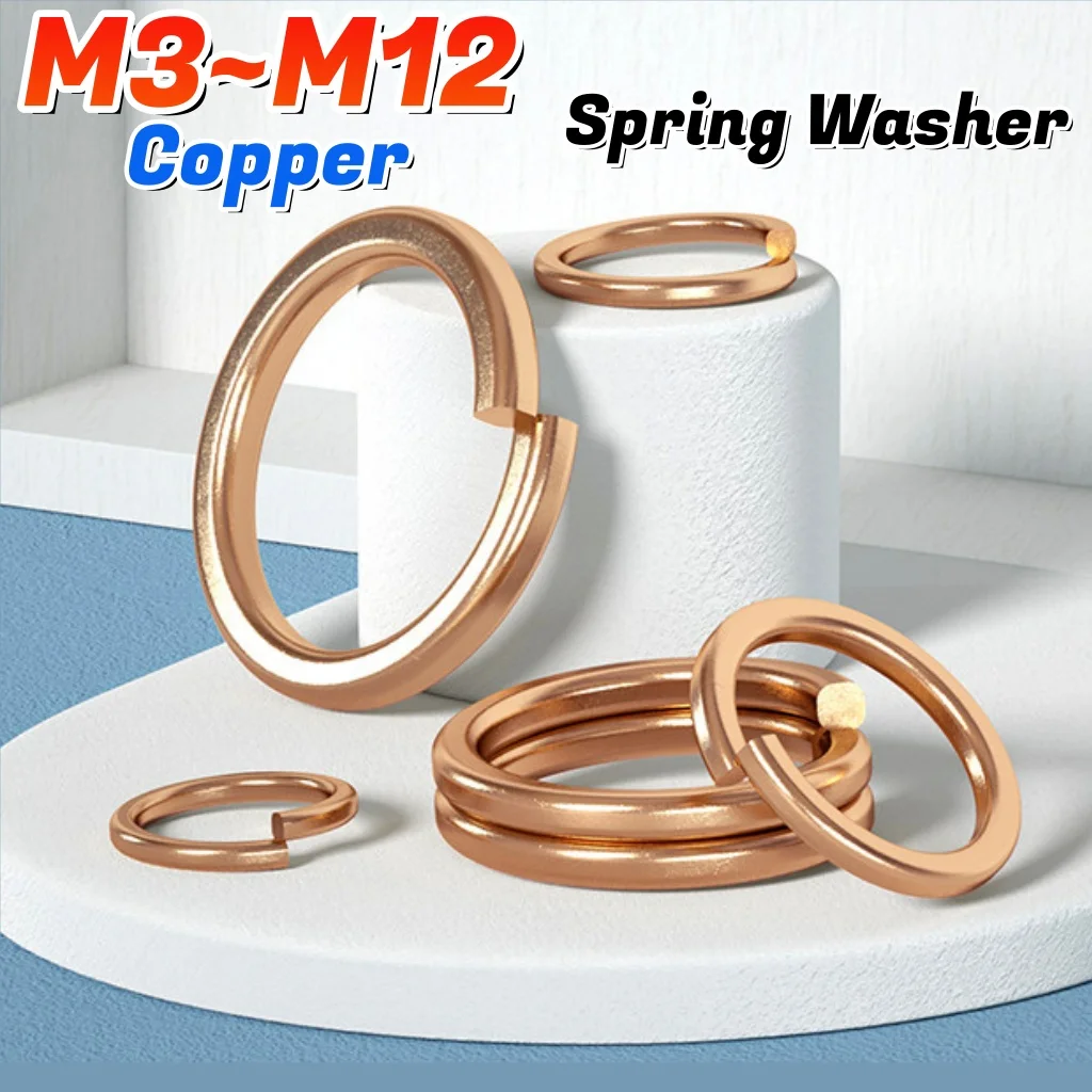 Beicai 5~100pcs Copper Spring Washer Bronze Brass Split Spring Lock Washer M3 M4 M5 M6 M8 M10 M12 Copper Bullet Pad
