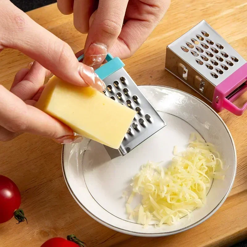 Four-Sided Vegetable Grater Stainless Steel - Mini Cucumber Fruit Planer Cheese Slicer Home Smart Kitchen Gadgets
