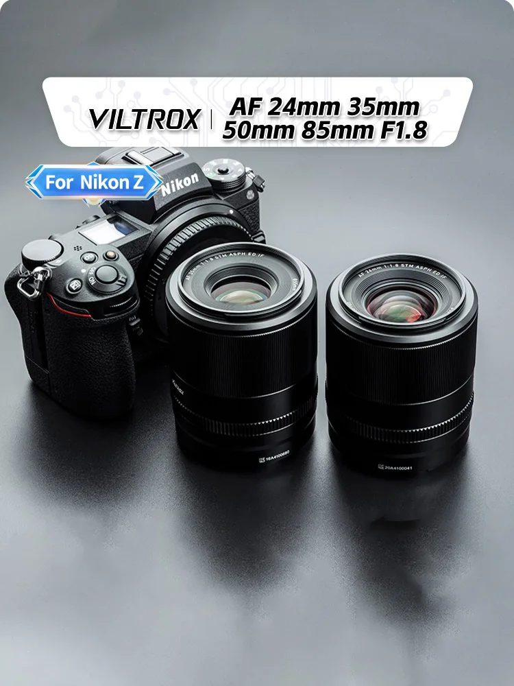 Viltrox 24mm 35mm 50mm 85mm F1.8 Auto Focus Full Frame Prime Lens Large Aperture for Nikon Z Mount Camera Lens Z6 II Z7 Z50 Zfc