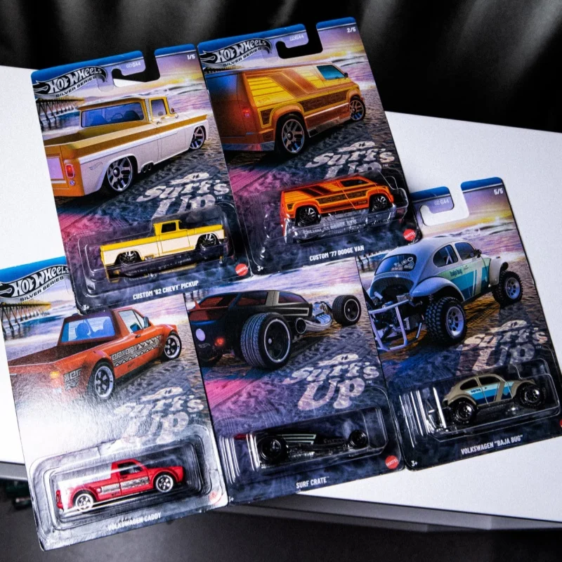 Hot Wheels voitures GDG44 plage Surf 77 Dodge Van 62Chevy pick-up Surf caisse 1:64 moulé sous pression modèle de véhicule voitures jouets garçons cadeau