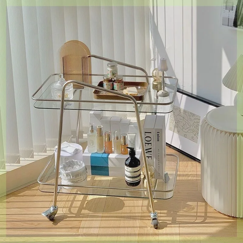Hotel Service Cart Housekeeping Bell Cart Heavy Duty Stainless Steel Utility Cart Smooth Casters Locking Wheels Tea Trolley Cart