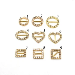 10Pcs Variety Of Rhinestone Buckle Wedding Clothing Gift Box Invitation Card Decoration Accessories Ribbon Bow Ribbon Buckle