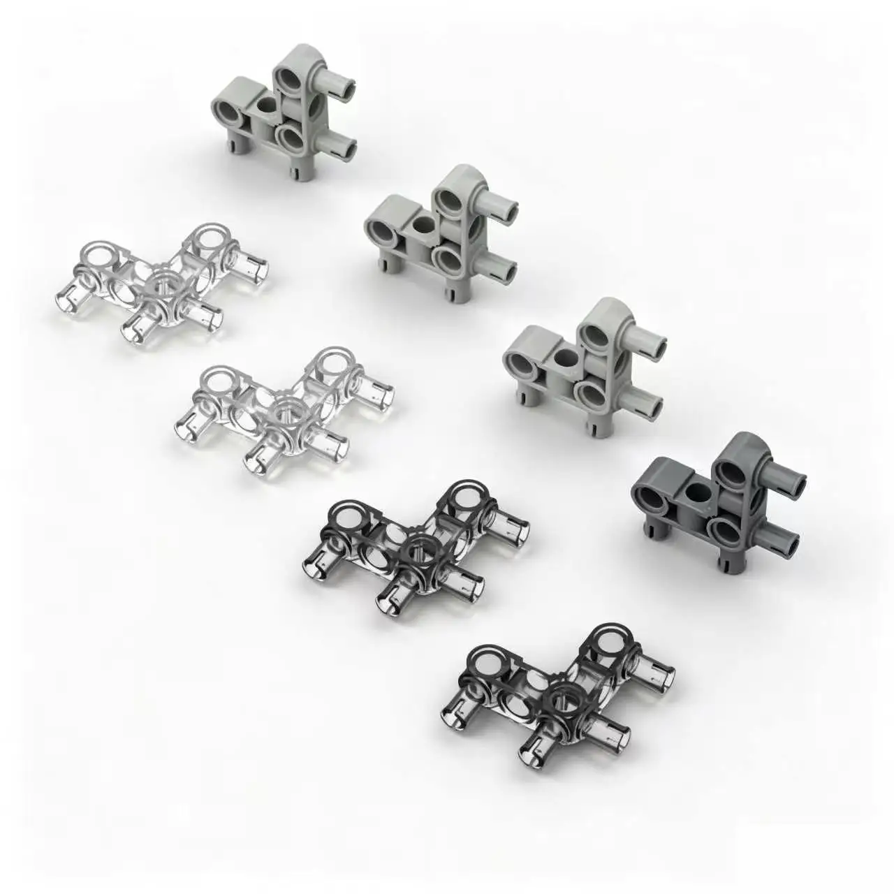 30pcs Building Blocks Bricks Technical Parts Pin Connector Hub Perpendicular 3x3 Bent with 4 Pins MOC Car Truck Pieces 55615