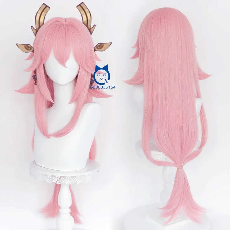 Genshin Impact High Quality Anime Yae Miko Cosplay Long Pink Wig Heat Resistant Synthetic Hair Party High Degree of Adaptability