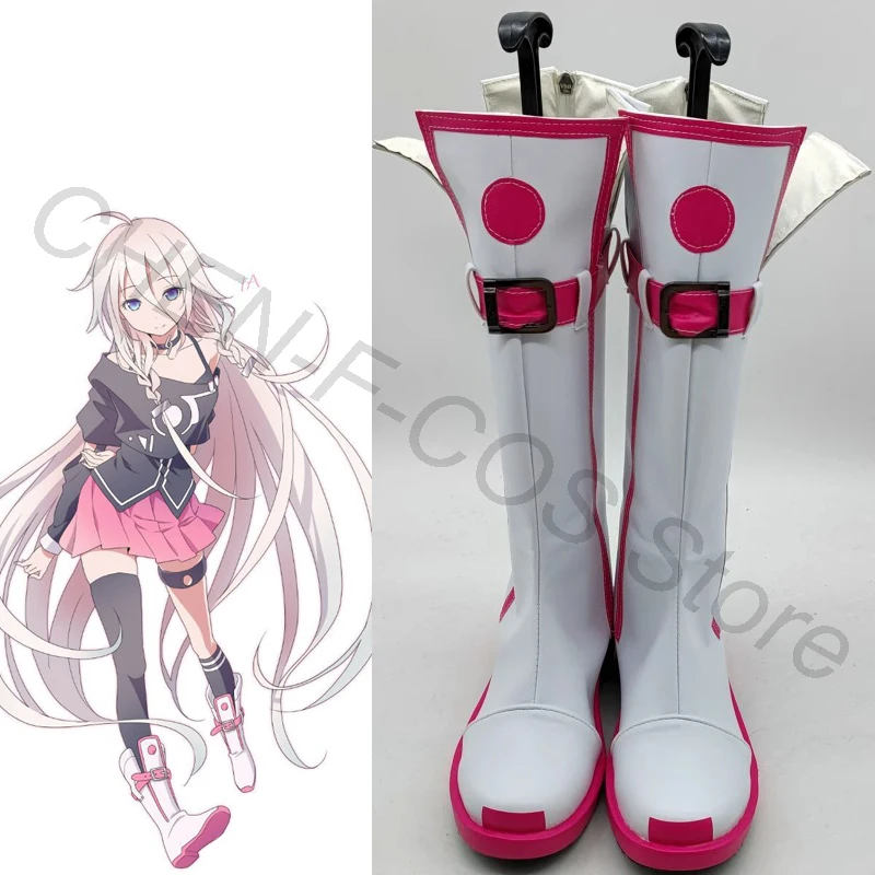 VOCALOID3 Miku IA Cosplay Shoes Long Straight Boots Pink Props Anime Role Play Performance Props Halloween Christmas Carnival