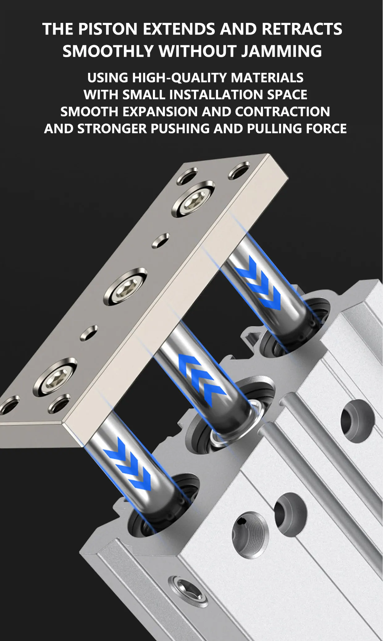 ABILKEEN MGPM Series Pneumatic Compact Guide Cylinder MGPM20-40Z 20MM Bore X 40MM Stroke Thin Three Axis Three Rod Air Cylinder