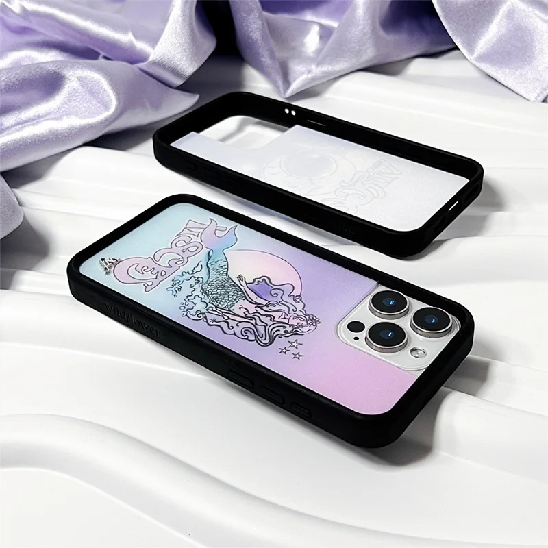 Wildflower Cute Moon Dolphin Phone Case for iPhone 17 16 15 14 13 12 Pro Max Plus WF Fashion Goat Angel Girl Cover Funda Gift