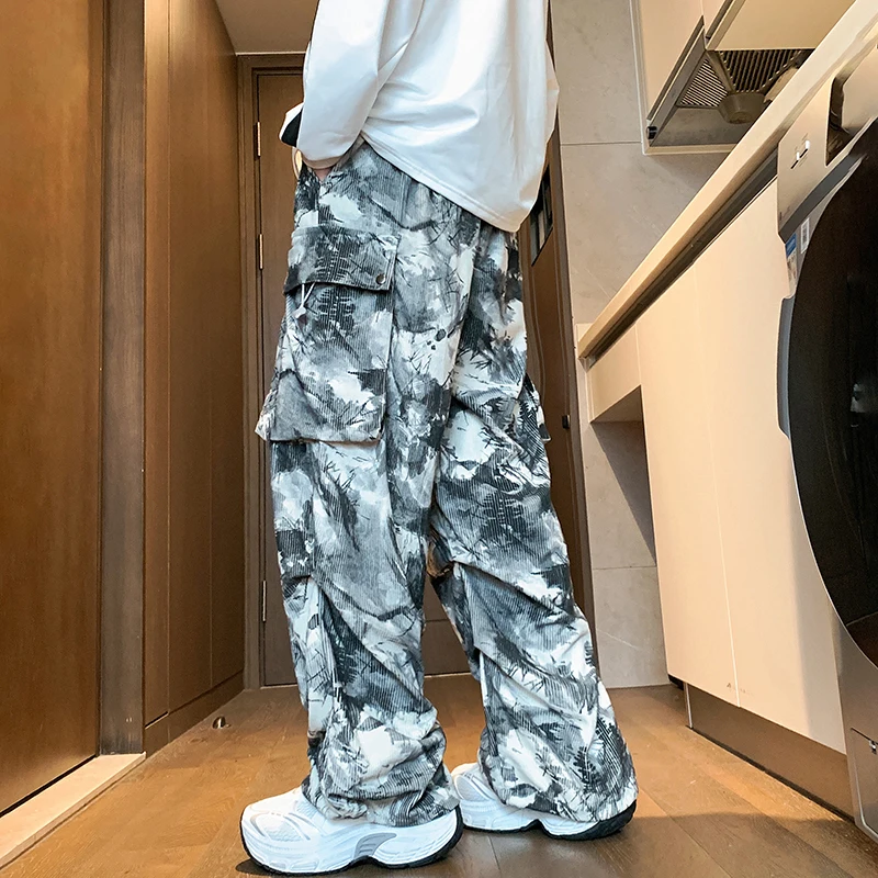 Men's Workwear Pants Loose-Fit Casual Trousers American Style Streetwear Spring Autumn Baggy Hosen Streetwear Joggers Men Korean