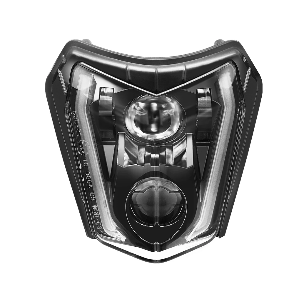 المصباح الأمامي للدراجة الترابية، مصباح LED DOT مع شعاع عالي ومنخفض DRL، لدراجة نارية إندورو ATV EXC XCW SXF SX 125 250 300 350