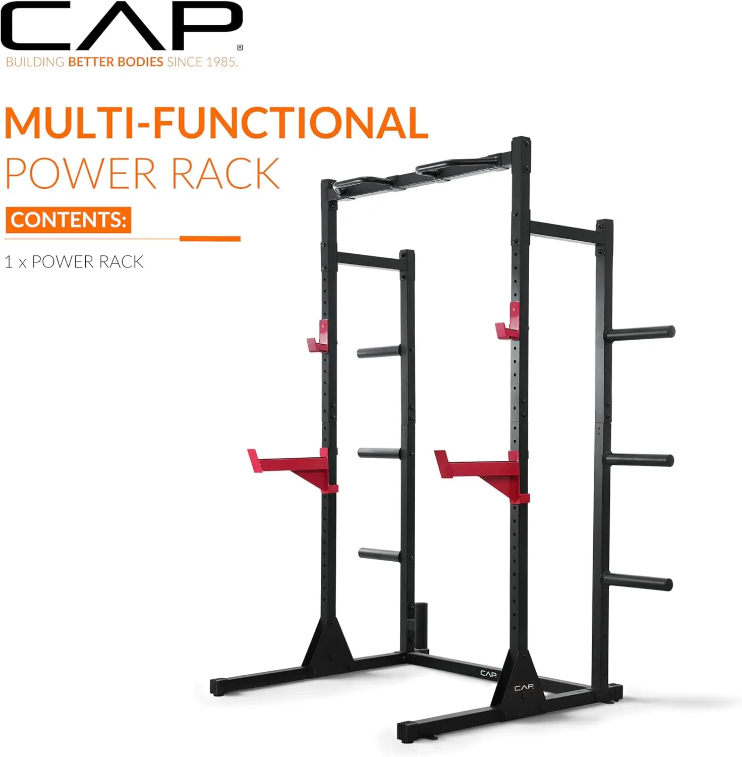 Home Gym Equipment, Steel Material, Multiple Colors, Power Rack with Pull Up Bar and Attachments