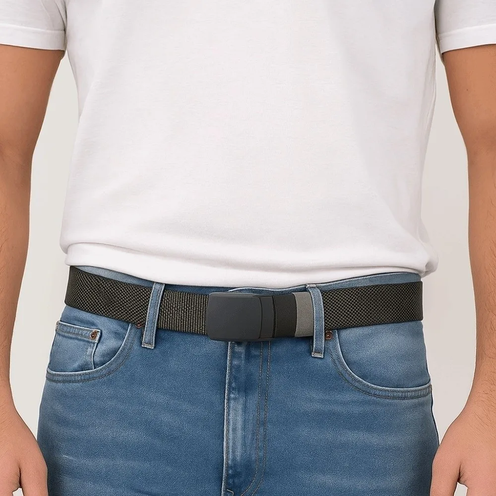 

Rotating Double-sided Men Nylon Waist Belts Quick Release Belt Accessories Man Waistbands Trendy Adjustable Korean Waist Strap