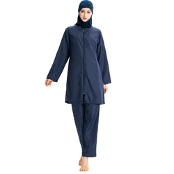 Burkini musulmán de 3 piezas para mujer, traje de baño modesto, conjuntos de ropa islámica, vestido largo Abaya a la moda, 2023