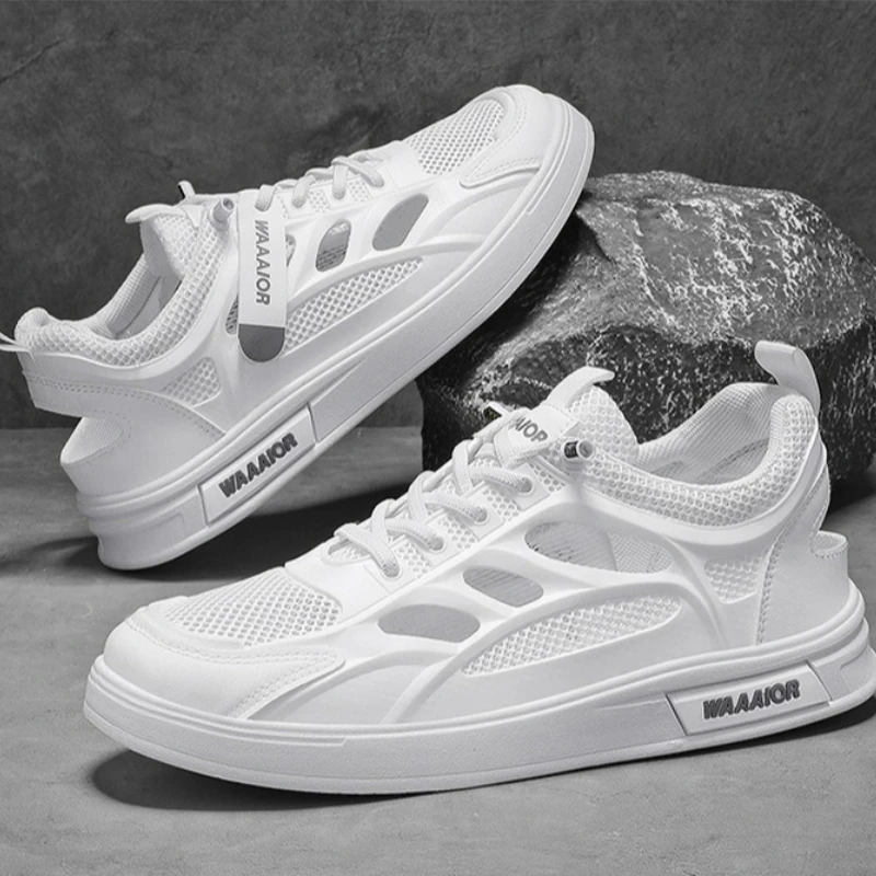Men's Summer New Breathable Lightweight Hollow Shoes Men's Trendy Versatile Casual Simple Comfortable Board Shoes