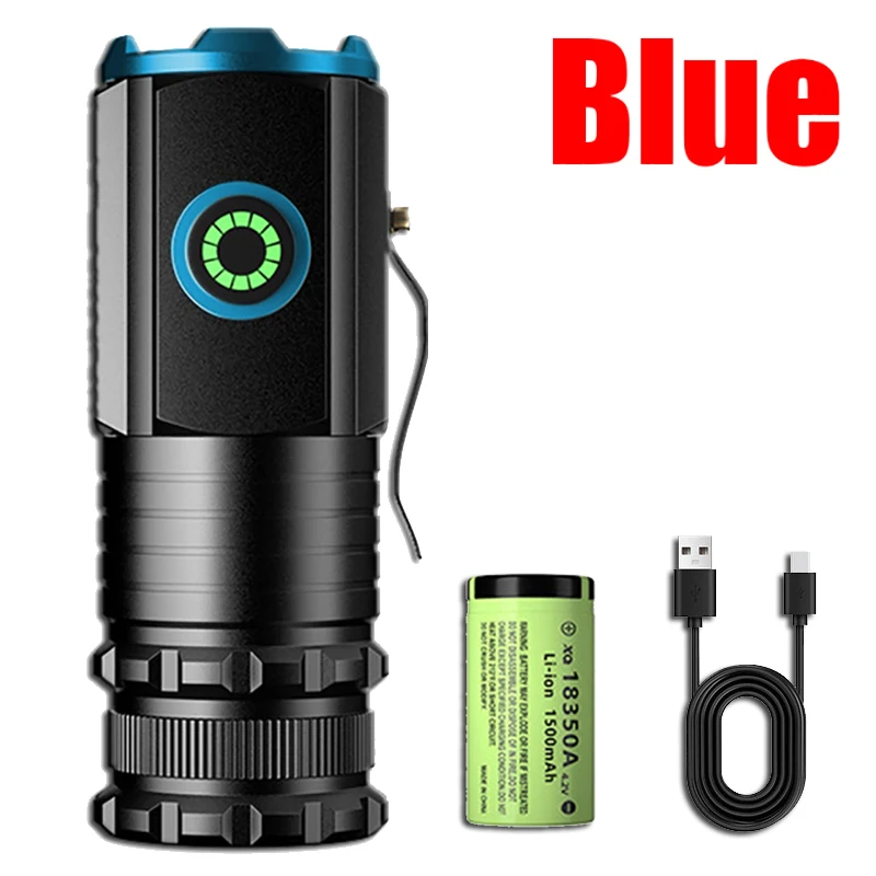 KDULIT High power 3 led mini led taschenlampe 2000lm sst20 tragbare edc fackel TYPE-C wiederauf ladbare ip68 camping laterne mit schwanz magnet 4