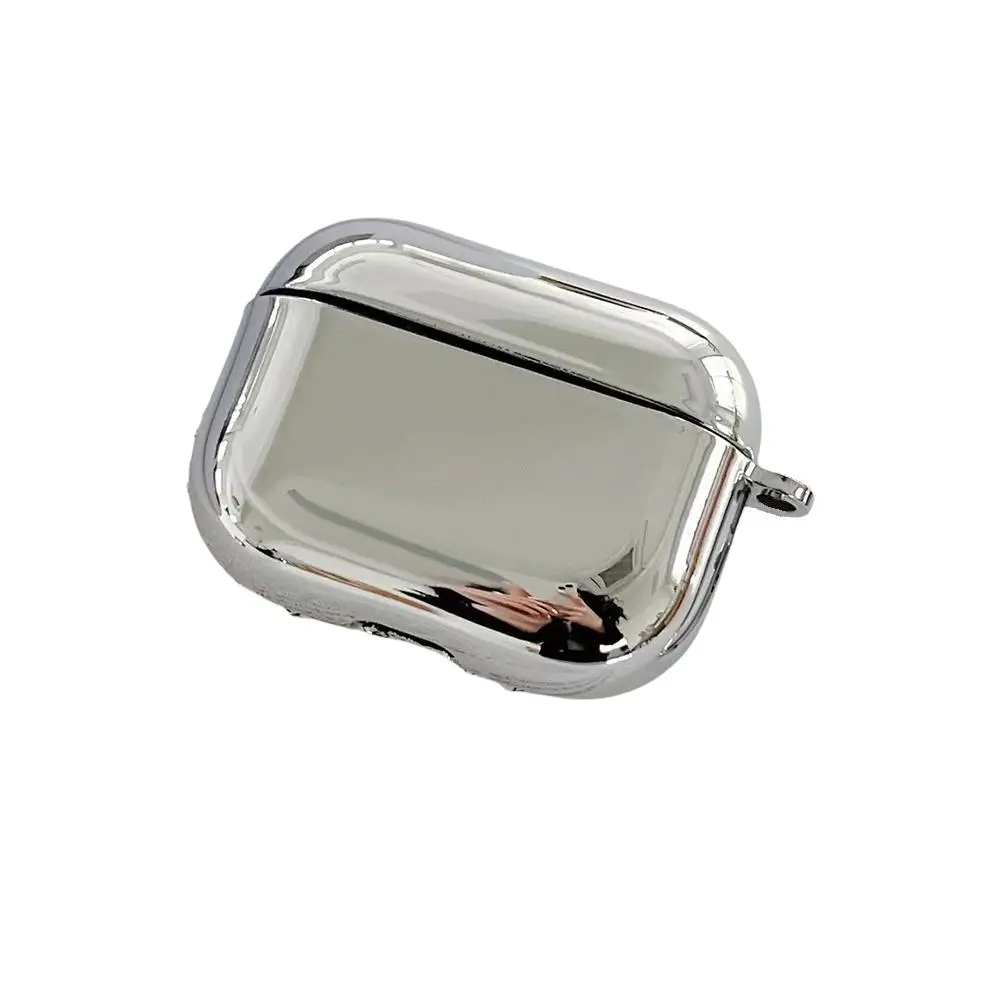 Para airpods 4 galvaniza caso do fone de ouvido simples capa protetora escudo caso prata metal fone de ouvido plástico caso protetor