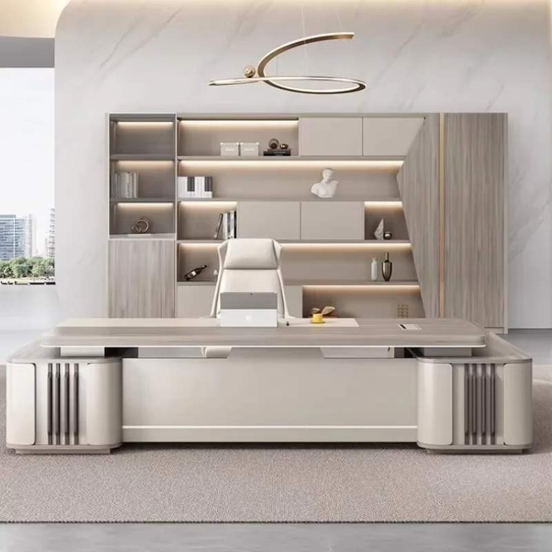 Designer White Executive Desk Storage Wooden Strong Cheap Drawers Office Desks Modern Luxury Mesa De Escritorio Office Furniture