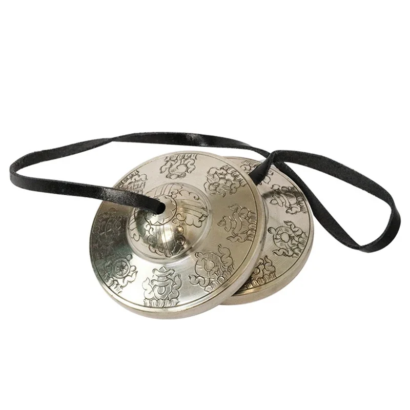 Nepal Handmade Tinkle Bell Large Brass Cymbals Bells Set Yoga Meditation Tibetan Bell Sound Healing Instrument Buddhist Supplies