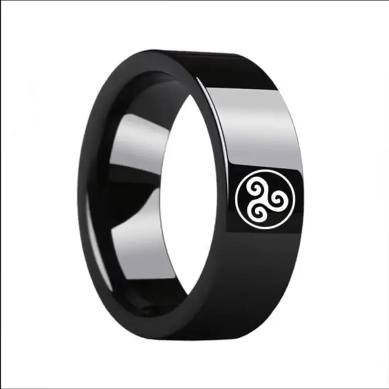 Stainless Steel Teen Wolf  Ring 8mm Triskele Triskelion Allison Argent Movie Men and Women Jewelry