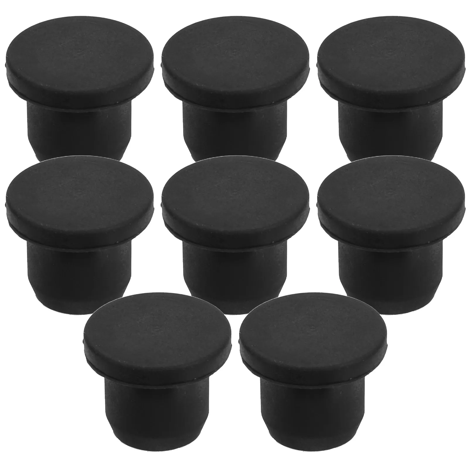 8Pcs Rubber Stoppers for Lab Bottles Black Hollow Design Leak-Proof Vial Plugs Test Tube Sealers Household Kitchen Use