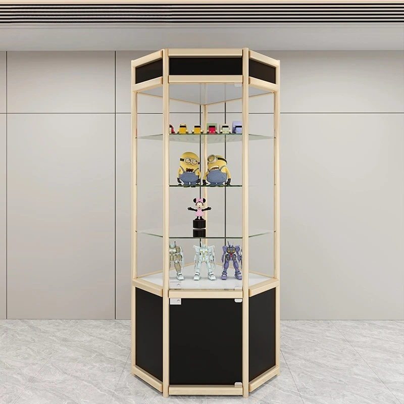 Living Room Corner Corner Storage Cabinet Kitchen Shelf Tobacco and Alcohol Cabinet Glass Triangle Model