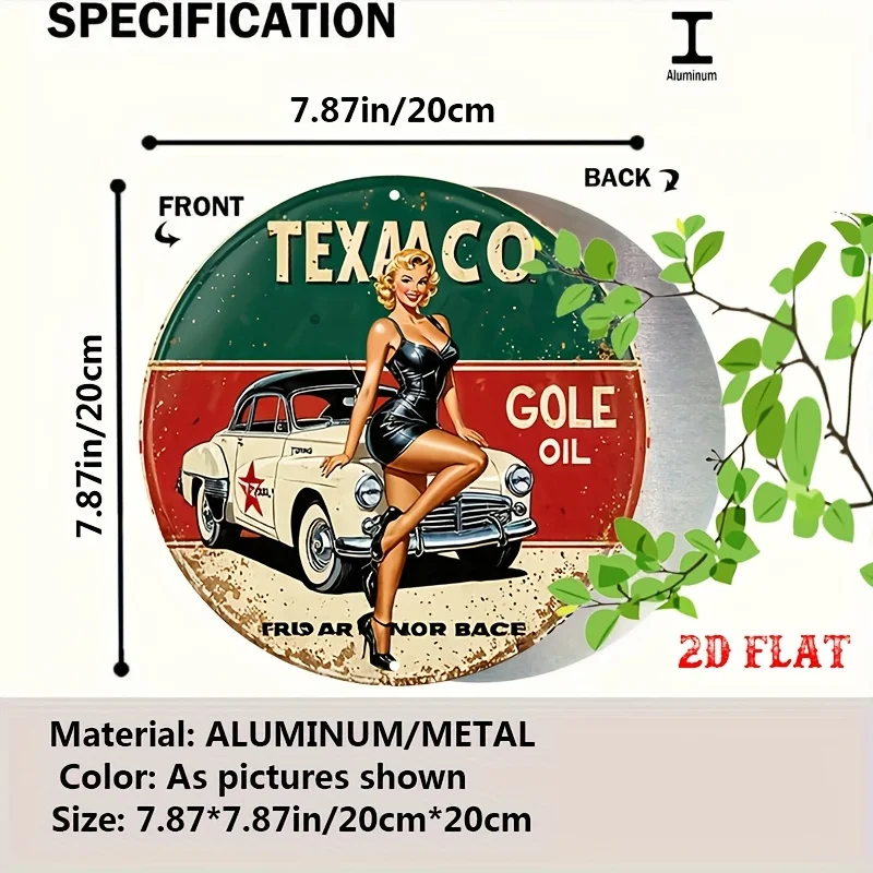 1 Piece Retro Car and Men's Metal Tin Sign - Suitable for Home, Garage, Cafe, Garage Signage | Vintage Car Decor | Aluminum Sign