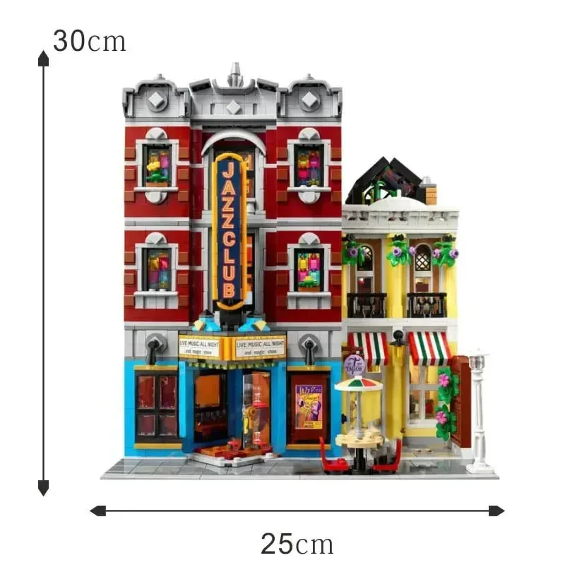 Jazz Club e Pico Building Blocks, Aniversário e Presente de Natal, Tijolos Brinquedos, Compatível com 10312, 2899Pcs