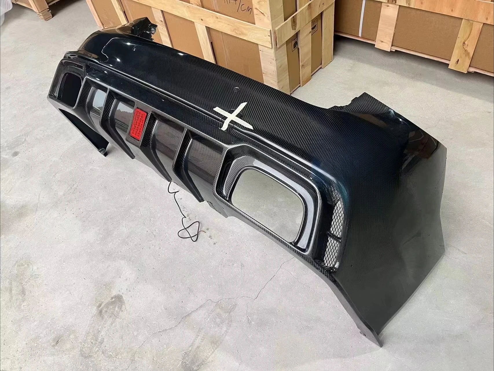 Carbon Rear Bumper for Infiniti Q50 2014+  Rear Bumper with Led Diffuser