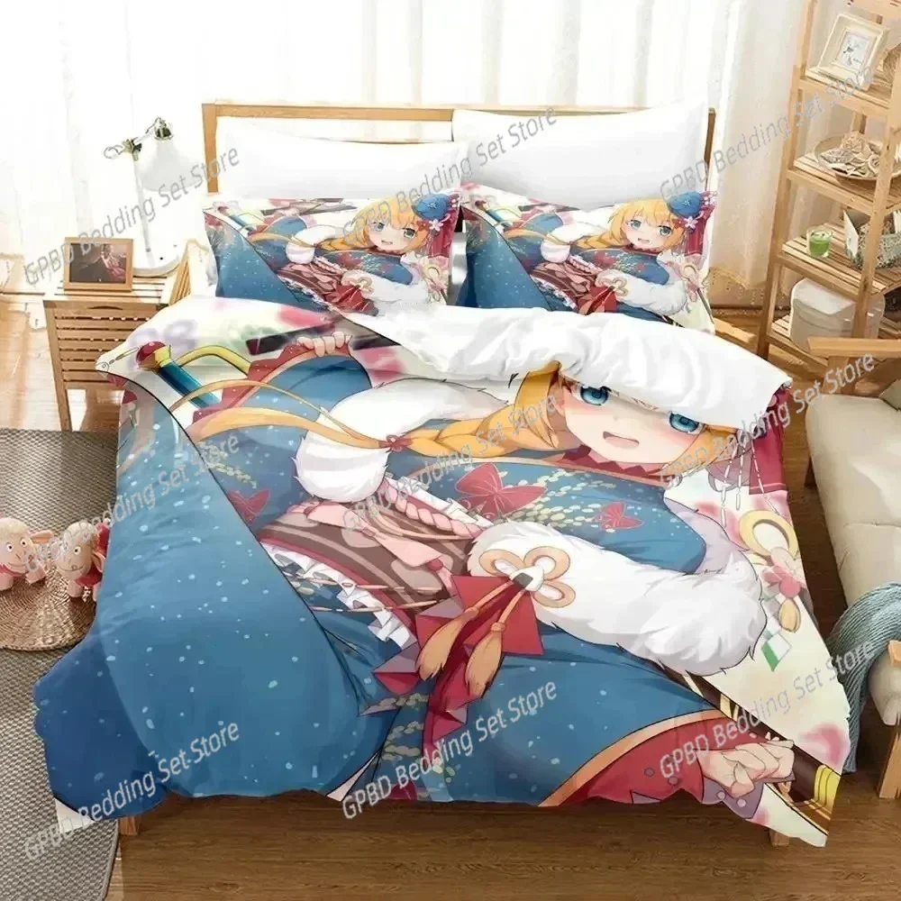 Kawaii Princess Connect! Re Dive 3D Bedding Set Duvet Cover Pillowcases Single Twin Full Queen King Size Home Decor Quilt Boys G
