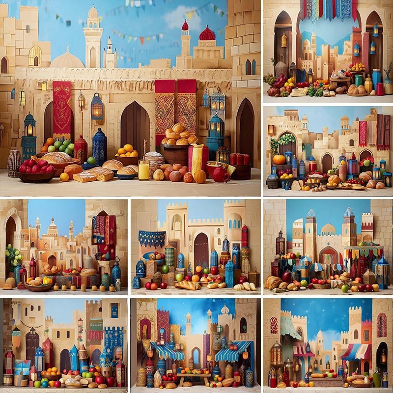 

LS Photography Background Desert Castle Bazaar Aladdin Decoration Props Child Portrait Photo Backdrop Studio