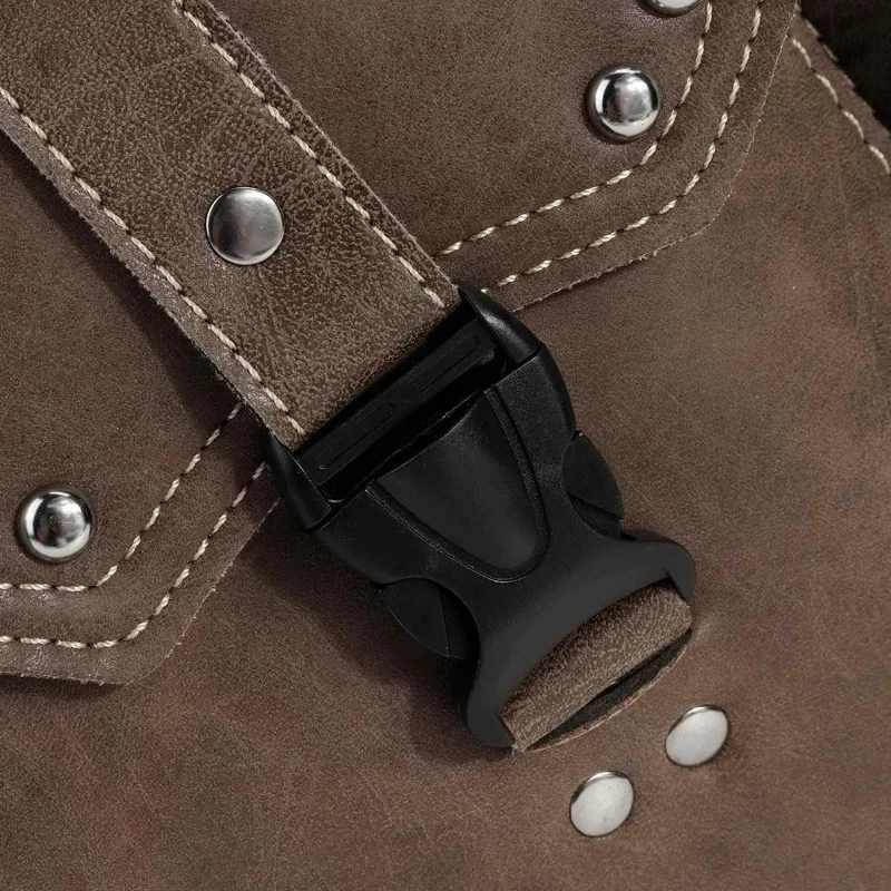 For Cafe Racer Chopper Univerisal PU Leather Motorcycle Saddle Bag Waterproof Side Tool Bag Luggage Storage Pouch