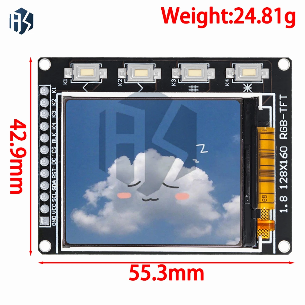 Per Arduino/Raspberry Pi Ready Display LCD TFT: 1,8 pollici 128x160 a colori – Modulo SPI ST7735/ST7735S