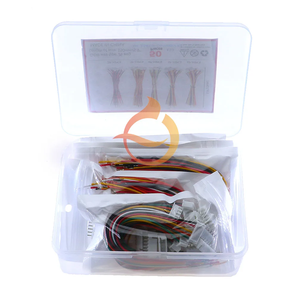 50Sets XH2.54 - 2P 3P 4P 5P 6Pin Female and Male Connector Plug Assortment Kit With 150mm Wires Cables