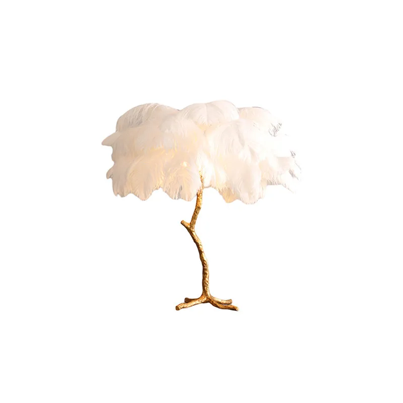 

Living room bedroom bedside design light luxury Internet celebrity ostrich decoration study desk lamp