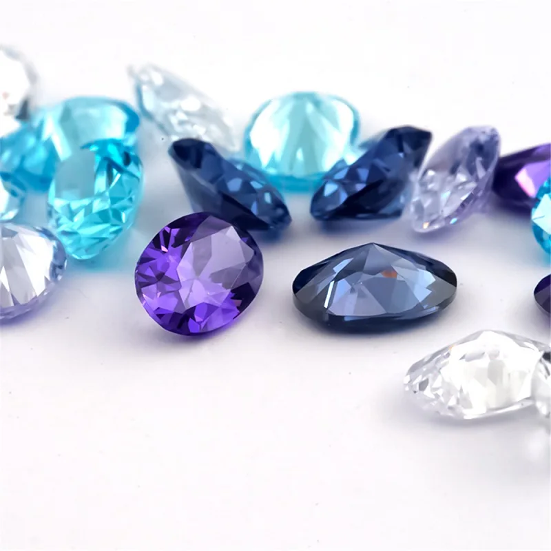 3x5~10x12mm Oval Cubic Zirconia Stone White Lavender Violet Tanzanite SeaBlue Mix 5 Color 5A Loose CZ Synthetic Gemstone Zircon