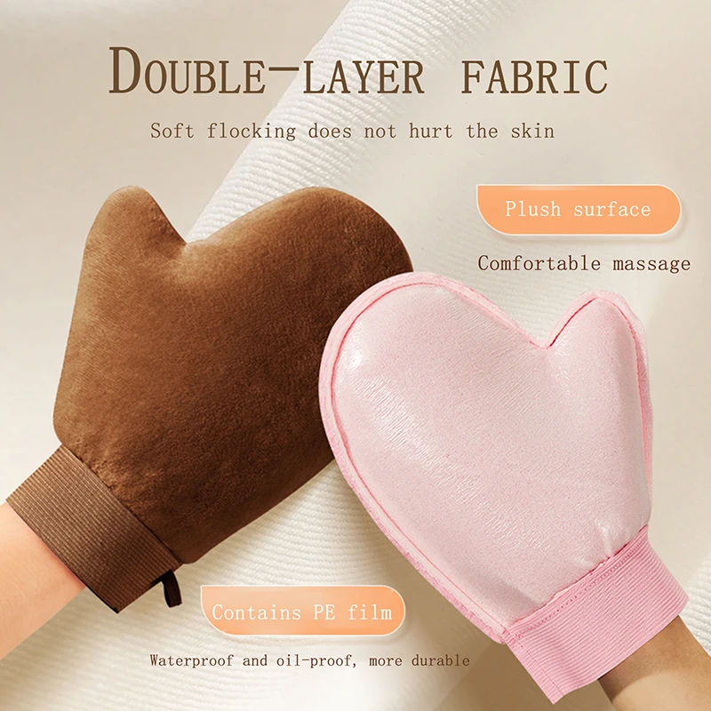 Reusable Body Self-Tanning Glove Cream Lotion Mousse Body Cleaning Glove Double-Sided Prevents Sticky Hands Applicator Self Tan