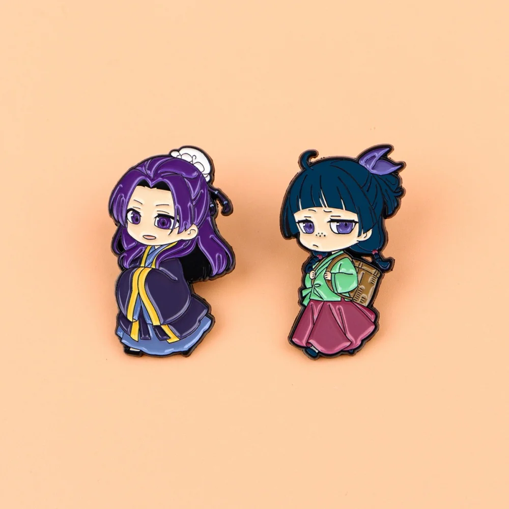 Anime The Apothecary Diaries Jin Shi Mao Mao Cosplay Distintivo Figura in metallo Spilla Decorazione del costume Spille Puntelli per feste unisex