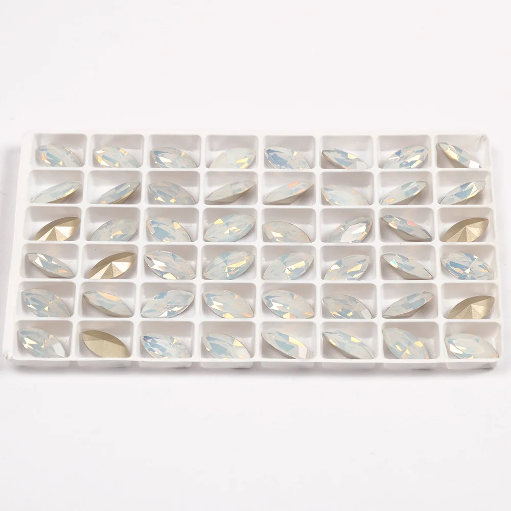 Weißer Opal Nähen auf ausgefallene Strass steine, DIY Näh zubehör, Zubehör Dekoration Glasperlen, Pointback-Kristalle für Kleidungs stück – Detail 11