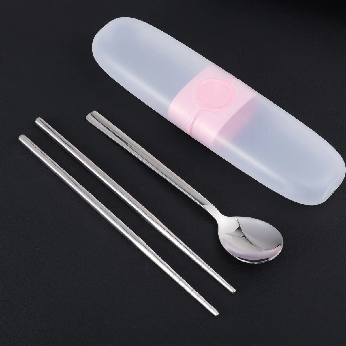 

3 Pcs Portable Cutlery Set Travel Suit Tableware Utensils Chopsticks Outdoor Camping Silverware Reusable
