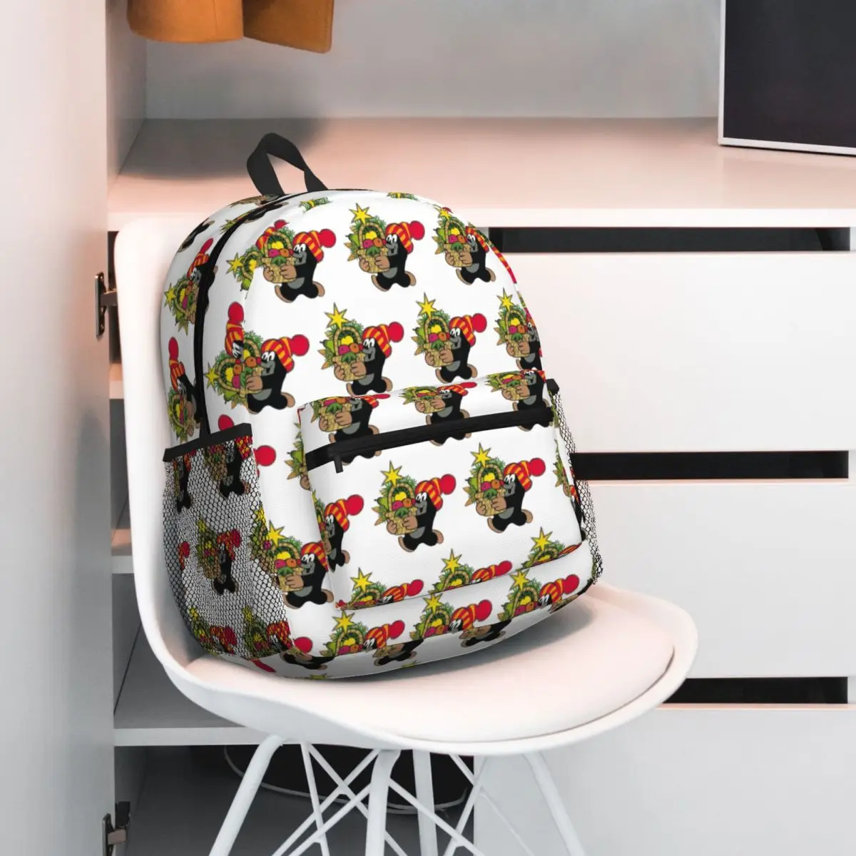 Mole Happy Krtek Student Backpack School Bag Hiking Travel Daypack for Boys Girls Bookbag Shoulder Bags