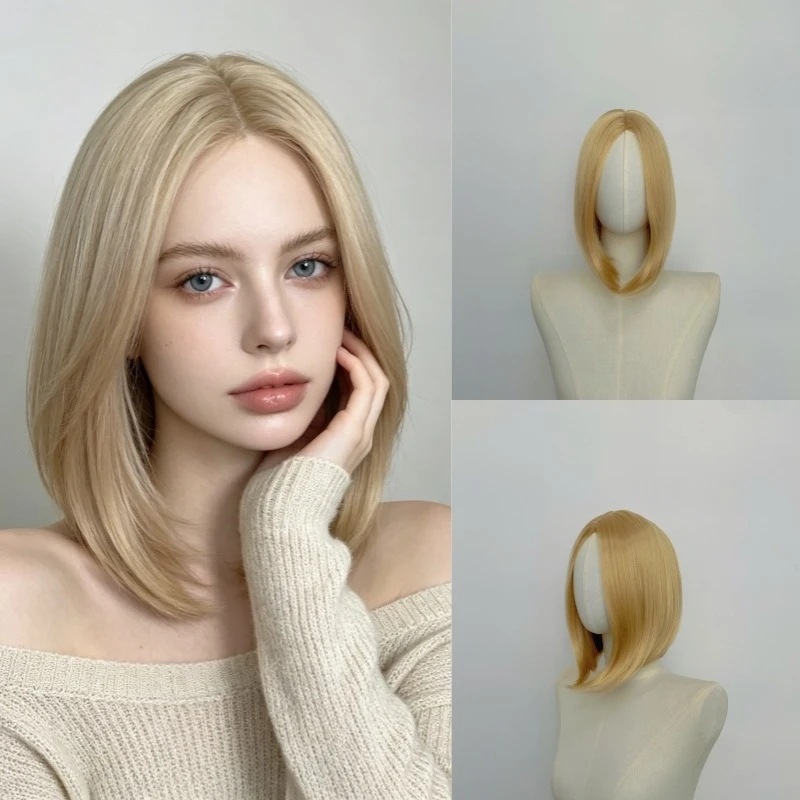 新しい欧米風女性用ウィッグ、鎖骨丈のボボショート、機械製合成毛、フルヘッドカバー