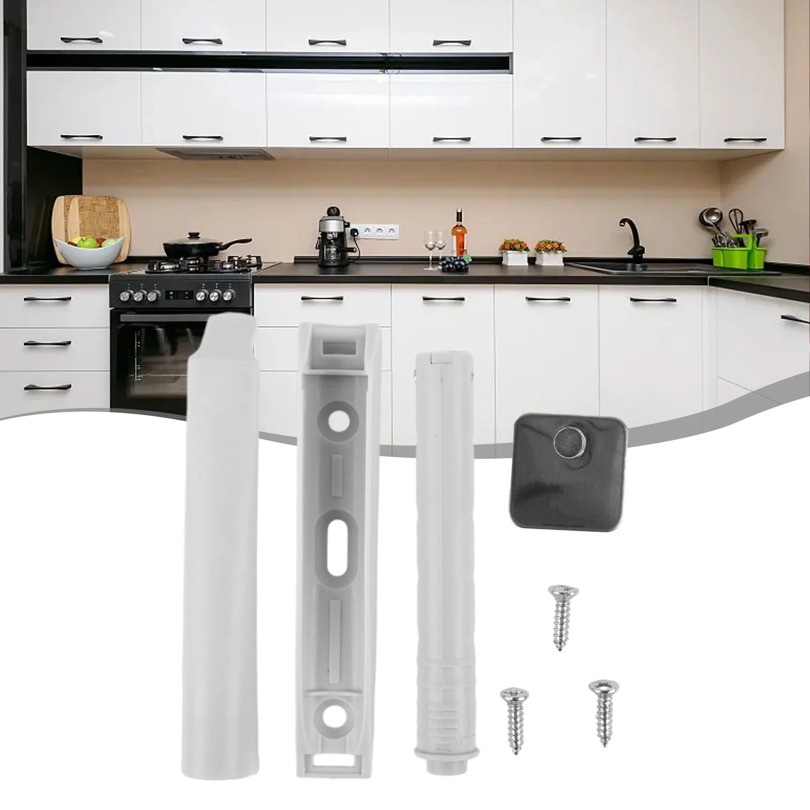 1X Invisible Cabinet  Catches Magnetic Push To Open Cupboard Drawer Door  Catch Magnetic Tip Latch Touch Release DIY Buffer Pull