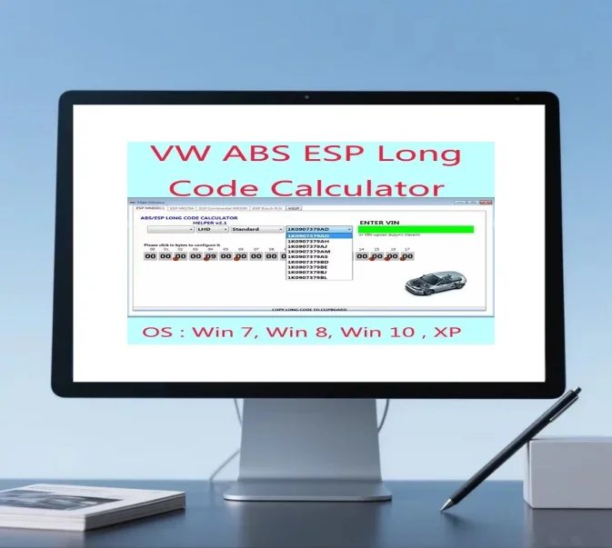 New for VW ABS ESP Long Code Calculator Helper MK60EC1 ABS ESP Long Code Calculator software+ unlimited install+ install vide