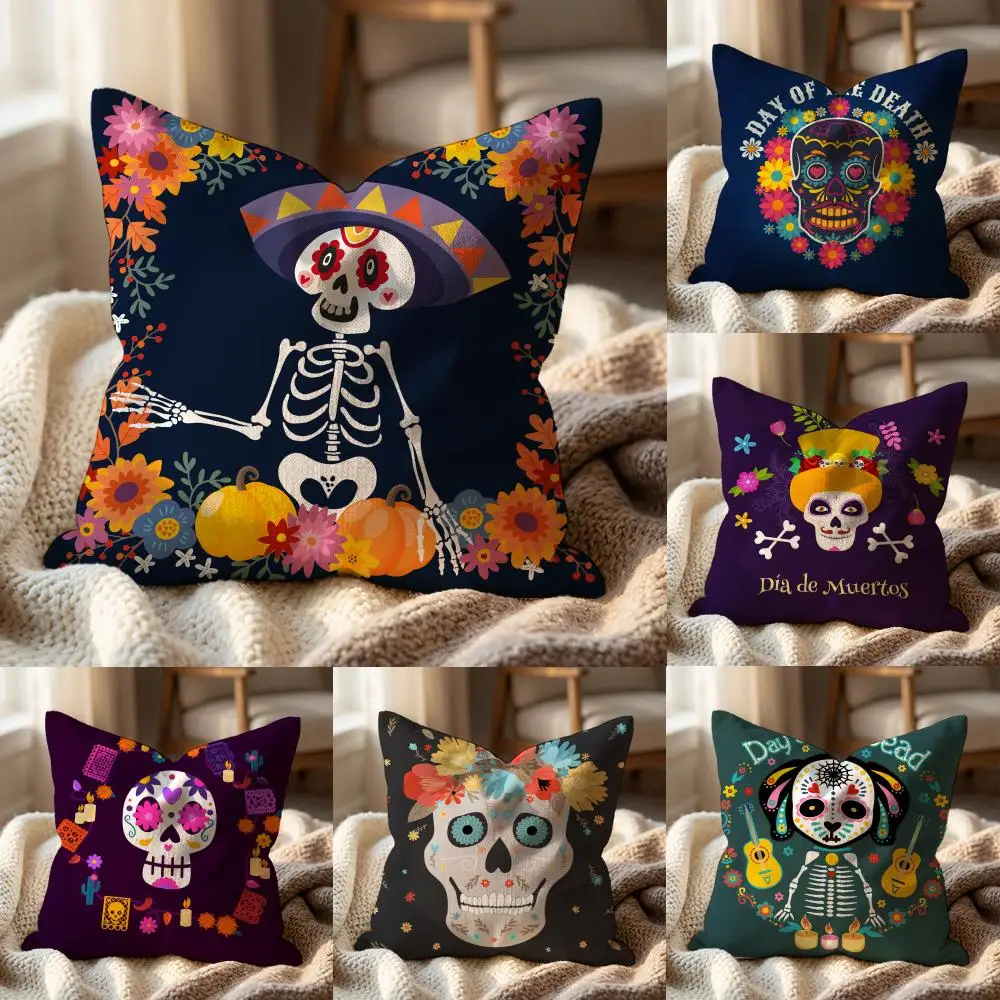 

Многофункциональная наволочка-подушка «Мексиканский пасхальный скелет» для дома и автомобиля – двусторонняя, мягкая и прочная для повседневного использования