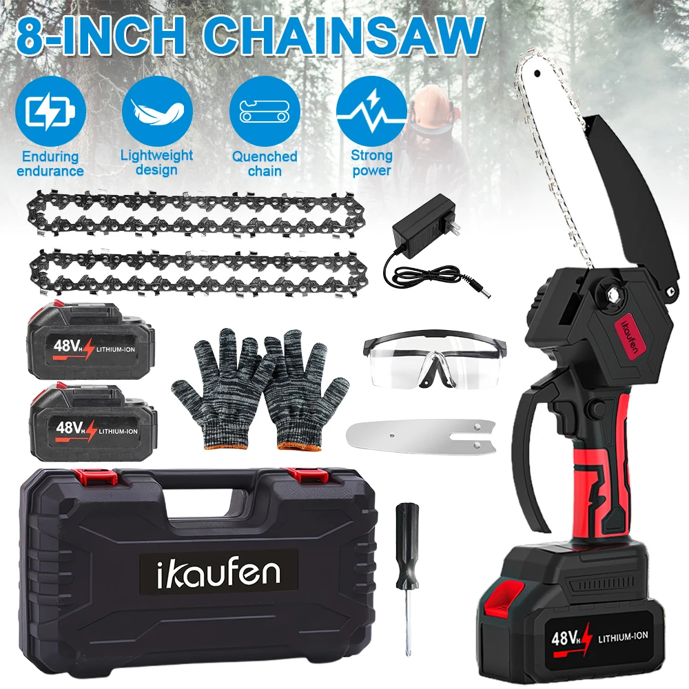 

Brushless 8 Inch Single Hand Electric Chain Saw Mini Cordless Electric Battery Chainsaw