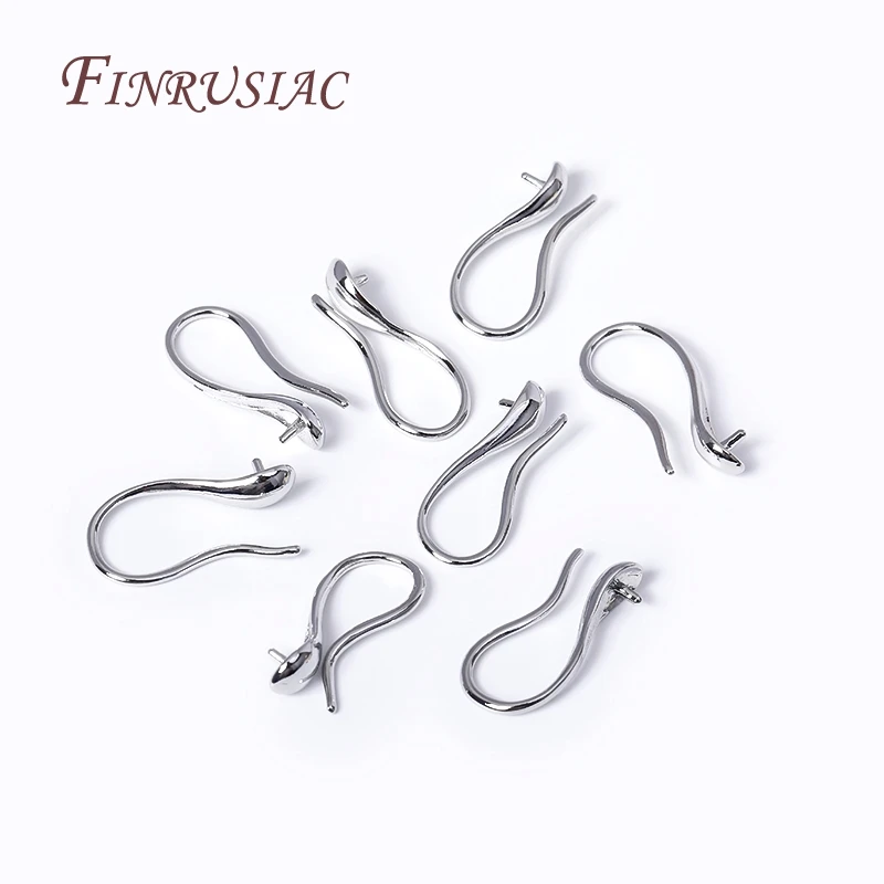 18K Gold Plated Earrings Hooks with Pearl Ear Wire Mounting DIY Pearls Earring Findings