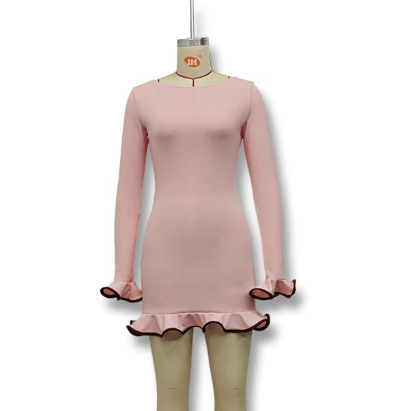 Damska Dopasowana Sukienka Vintage Sexy Jesień Zima Długi Rękaw Dzianinowa Boho Casual Elegancka Sukienka Midi na Imprezę Świąteczną 2025