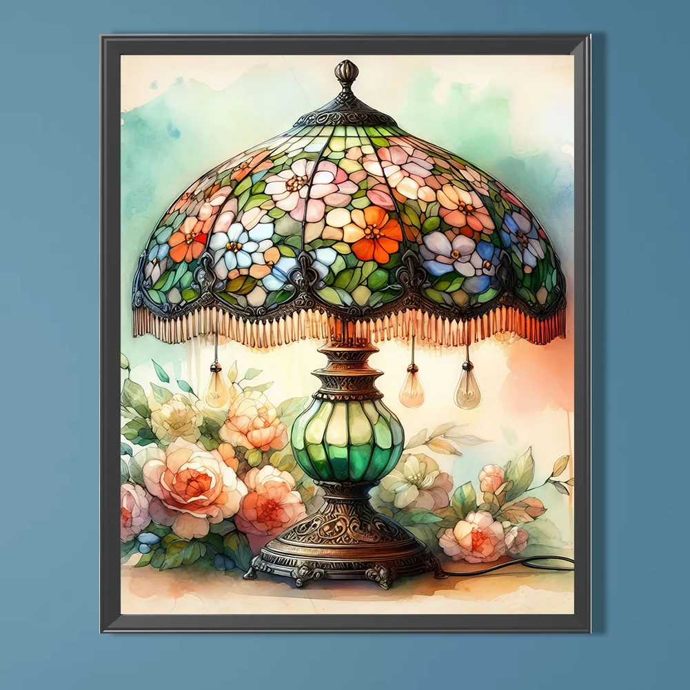 5D DIY Full Round Drill Diamond Painting Table Lamp Home Decor Art Craft 40x50cm