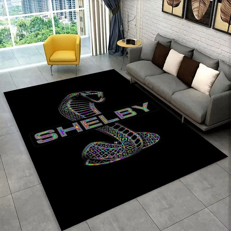 Retro M-Mustang Racing Car Non-Slip Area Rug for Living Room,Bedroom,Playroom,Soft Carpet Floor Mat Home Decor Rug  Room